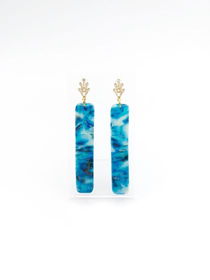 Teal and Gold Polymer Clay Earrings